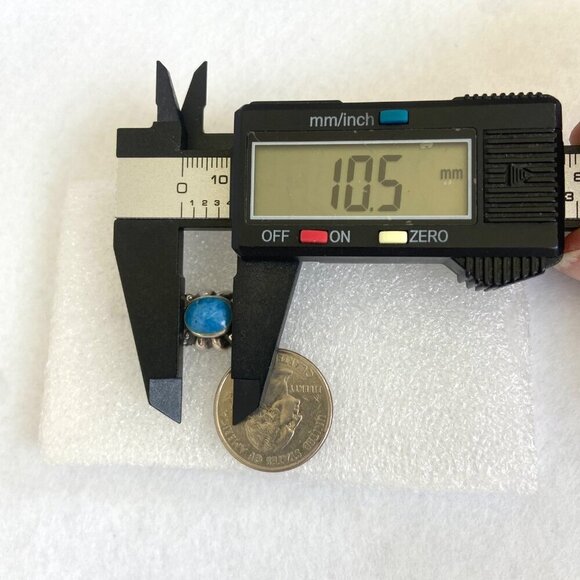 Sterling Silver 925 Thai Oval Bezel Set Denim Lapis Dangle Drop Earrings - Picture 14 of 16